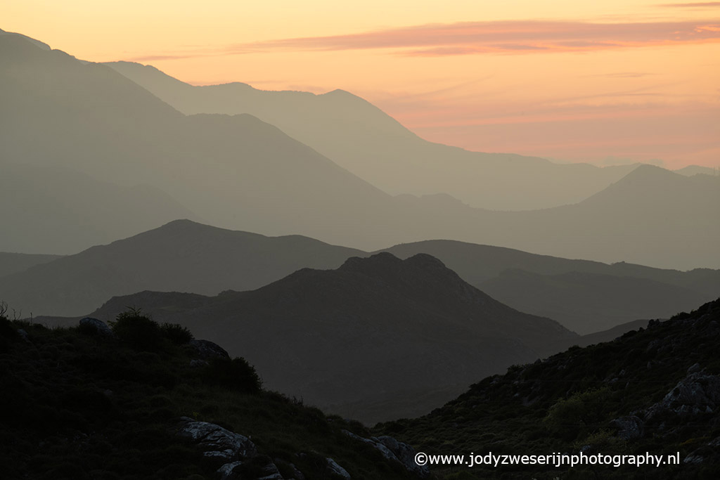 Zonsondergang op de hoogvlakte, Kreta, Griekenland, 4-4-2024